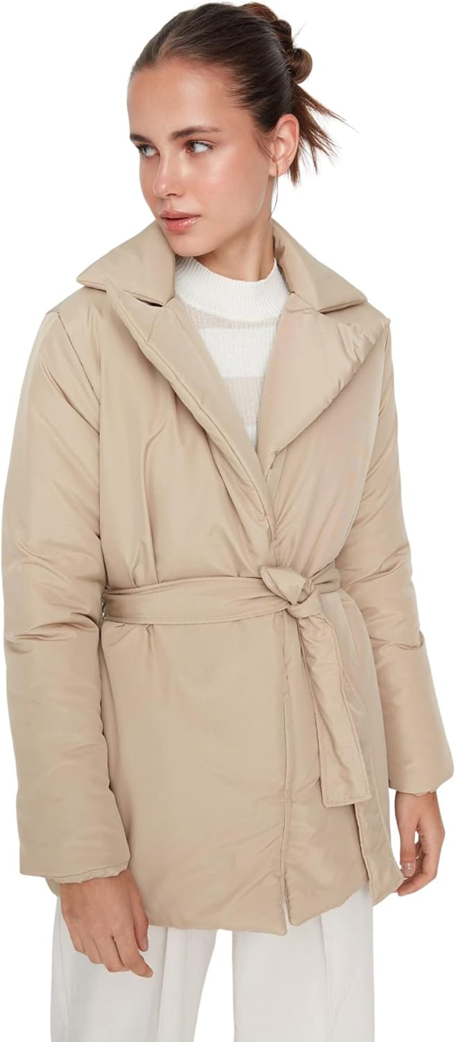 TRENDYOL Winter Jacket - Black XS Beige, XS Beige