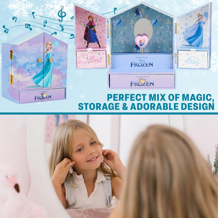 Get Trend Disney Frozen Schmuckkästchen Mädchen Anna und Elsa Musikbox für Schmuck Geschenke für Kin