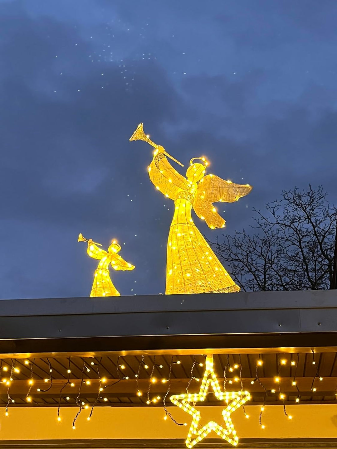 Relax Serie - LED Engel Gross und Klein Set, Gartendeko, Zimmerdeko, Weihnachtsbeleuchtung Figuren,