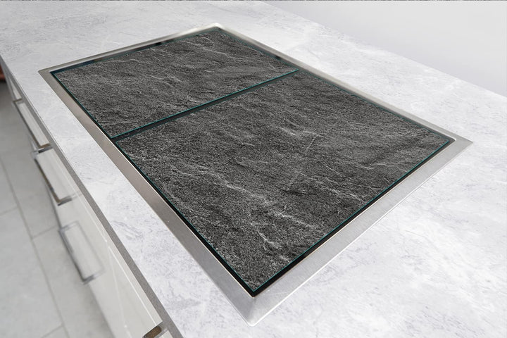 DarHaus Herdabdeckplatten 90x52 cm 2-teilig Ceranfeldabdeckung Induktion Herdschutz Spritzschutz Gla