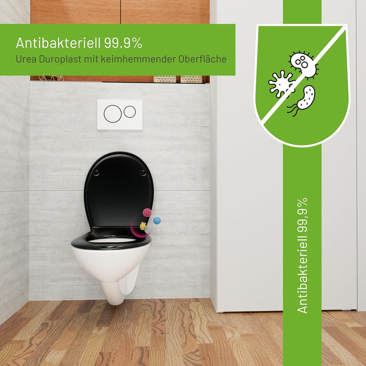 LUVETT® WC-Sitz S100 mit Glitzer-Steinen, oval, mit Absenkautomatik SoftClose®, abnehmbar, antibakte