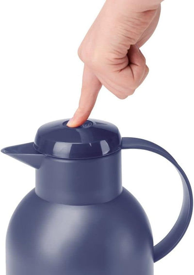 Emsa N40120 Samba Isolierkanne |1,5 Liter | Quick Press Verschluss | 12h heiss und 24h kalt | Transl