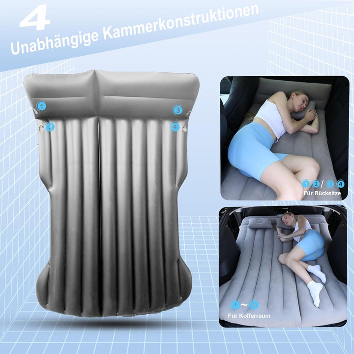 Auto Luftmatratze, Aufblasbare Matratze für Model Y SUV Kofferraum Rückbank -195x130x15cm Klappbar S