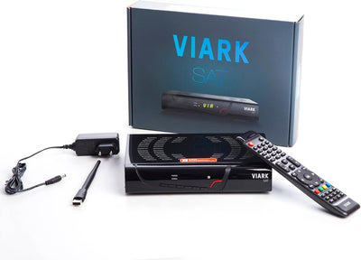 Viark SAT Full HD DVB-S2 Multistream H265 Digitaler Satelliten-Receiver mit LAN, USB-WLAN-Antenne un