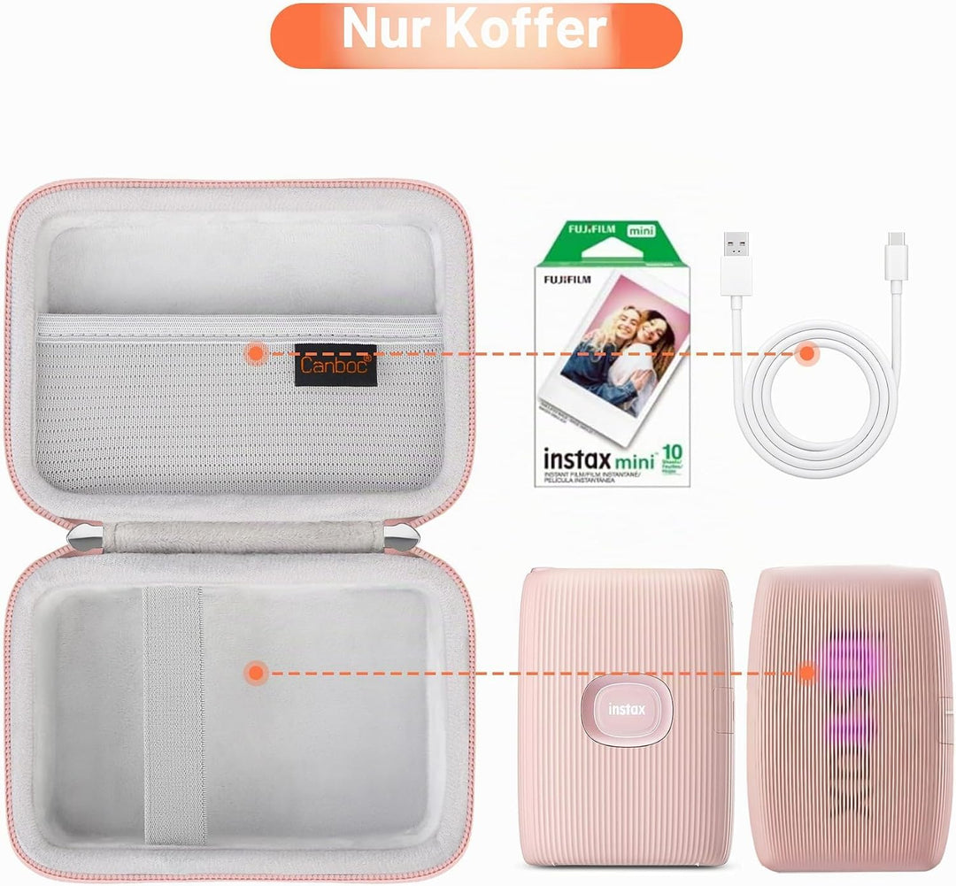 Canboc Hartschalenkoffer für Fujifilm Instax Mini Link 2/Fujifilm Instax Mini Link 3/Instax Mini Lin