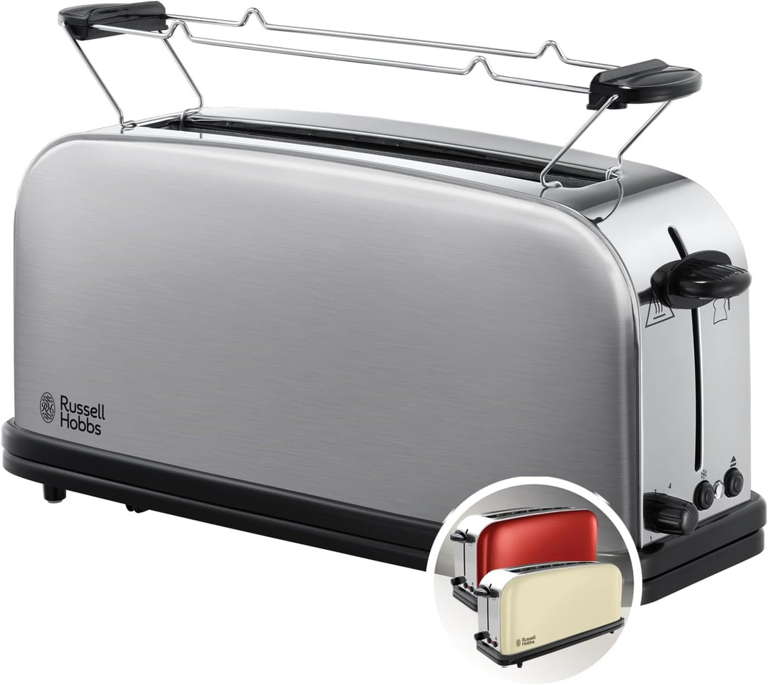 Russell Hobbs Toaster [Langschlitz für 2 Scheiben / 1 breite Brotscheibe] Adventure Edelstahl (extra