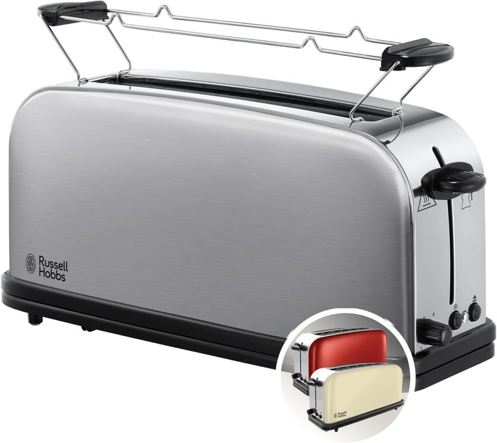 Russell Hobbs Toaster [Langschlitz für 2 Scheiben / 1 breite Brotscheibe] Adventure Edelstahl (extra