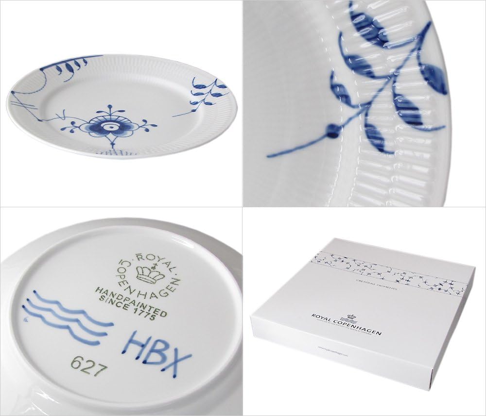 Royal Copenhagen 1017373 Blue Fluted Mega Frühstücksteller, Porzellan 27cm Wht, 27cm Wht