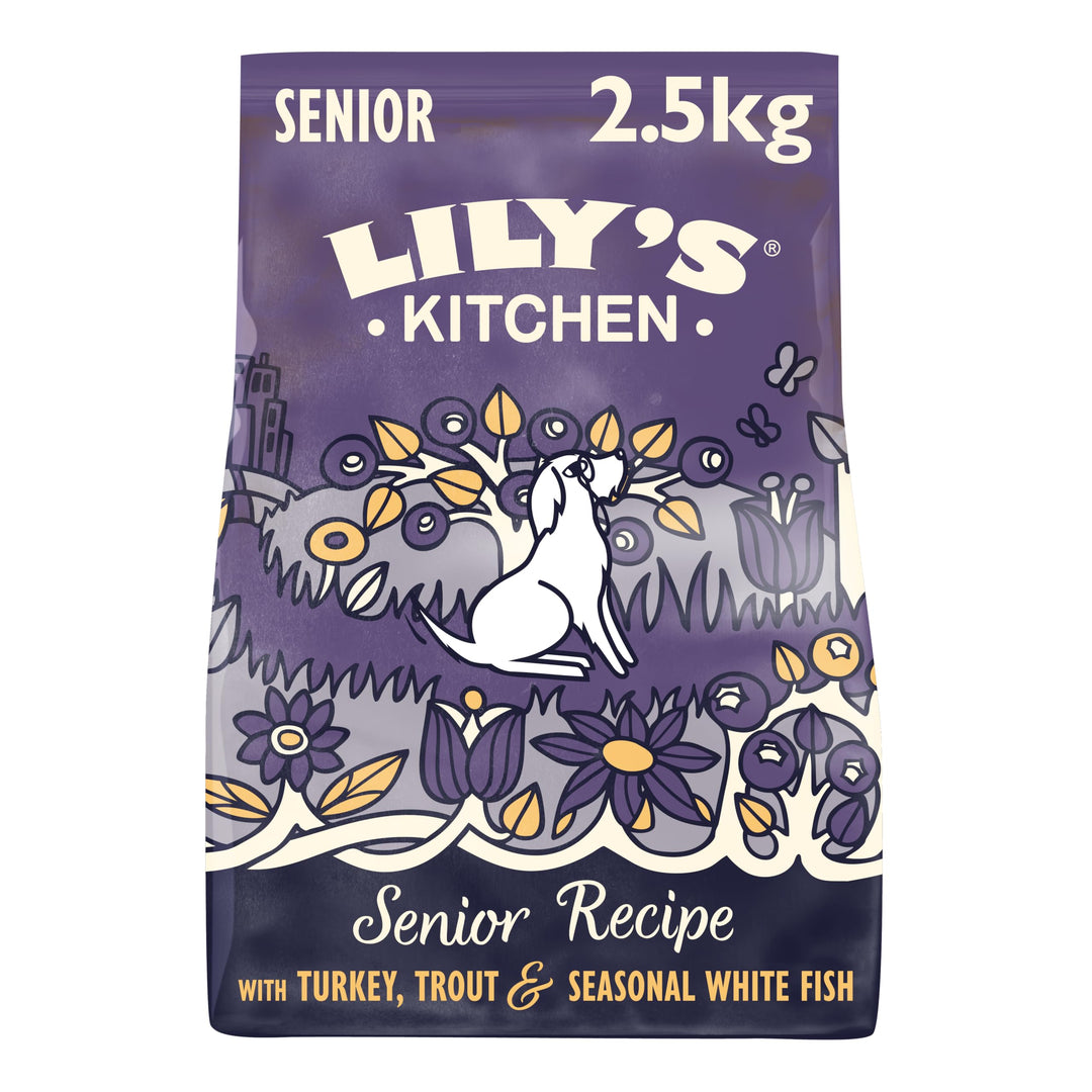 Lily‘s Kitchen Trocken Hundefutter für ältere Hunde (2.5kg) Truthahn, Forelle, Weissfisch der Saison
