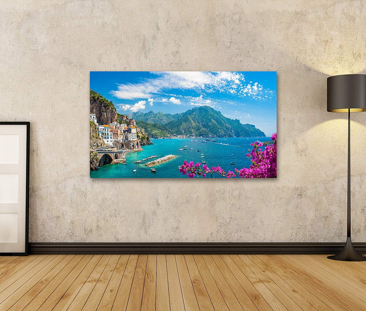 islandburner Bild auf Leinwand Landschaft Amalfiküste Atrani Berühmte Stadt In Italien Bilder Wandbi
