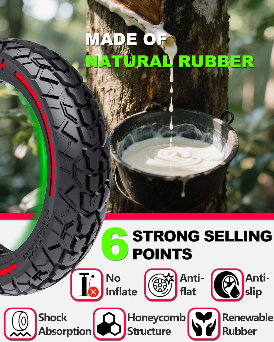 BABEJIA 2PCS E Scooter Reifen 50/75-6.1 Tubeless, Werten Sie Ihr Scooter auf mit Reifen 8 1/2 x2, Vo
