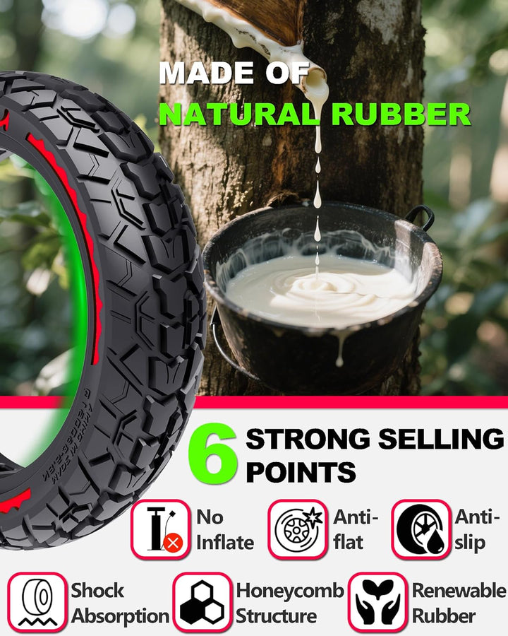 BABEJIA 2PCS E Scooter Reifen 50/75-6.1 Tubeless, Werten Sie Ihr Scooter auf mit Reifen 8 1/2 x2, Vo