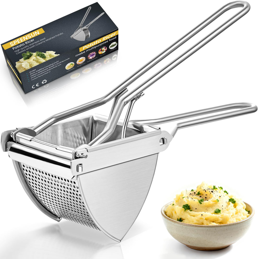 SPEENSUN Kartoffelpresse,Kartoffelstampfer mit Komfortablem Griff,Kartoffelpresse Edelstahl für Crem