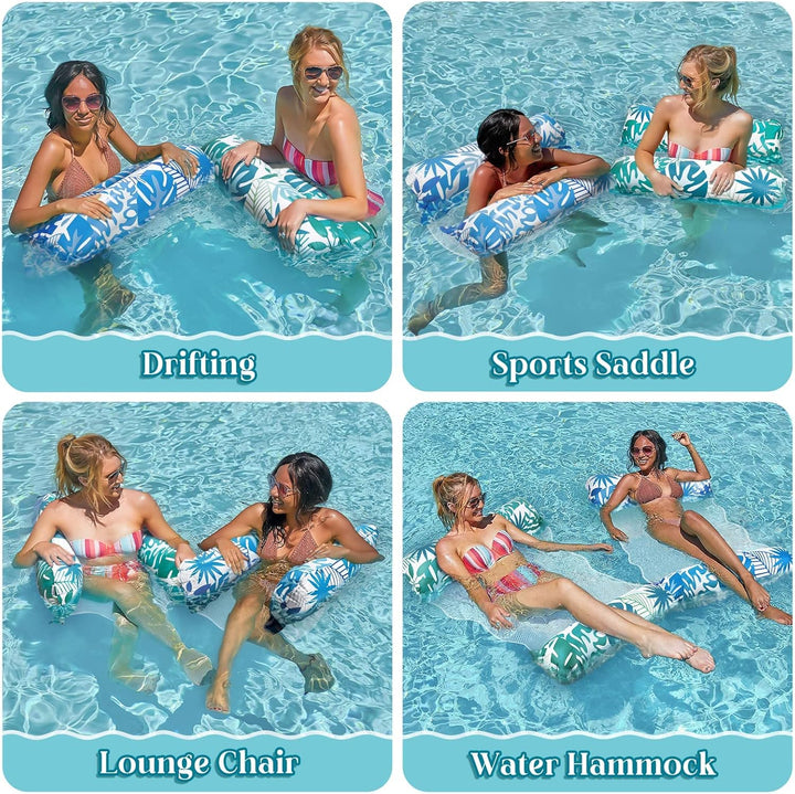 Elidepe Luftmatratze Pool, XL Pool Spielzeug Luftmatratze Wasser, 2 Stück PoolZubehör Spass Erwachse