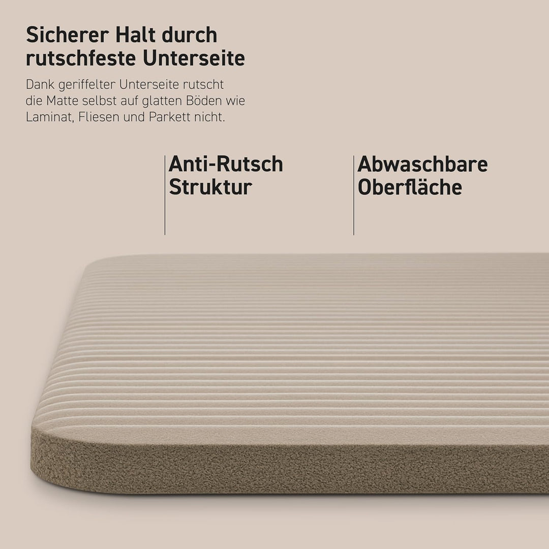 Gymnastikmatte | Yogamatte Premium rutschfest inkl. Tragegurt + Übungsposter + Workout App I Hautfre