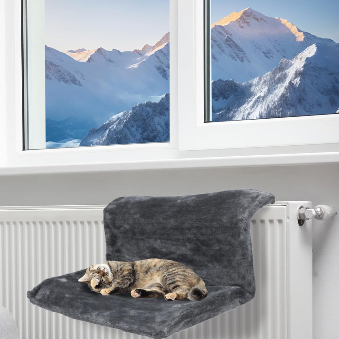 Katzen-Fensterstange, Katzen-Fenster-Hängematte, Katzenheizungsbett mit starkem Metallrahmen, warmes
