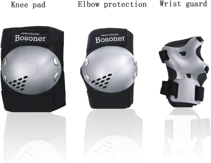 BOSONER Knieschoner Kinder Schoner Inliner Protektoren 6er Set Schützer Inliner Inline Skates Knie U