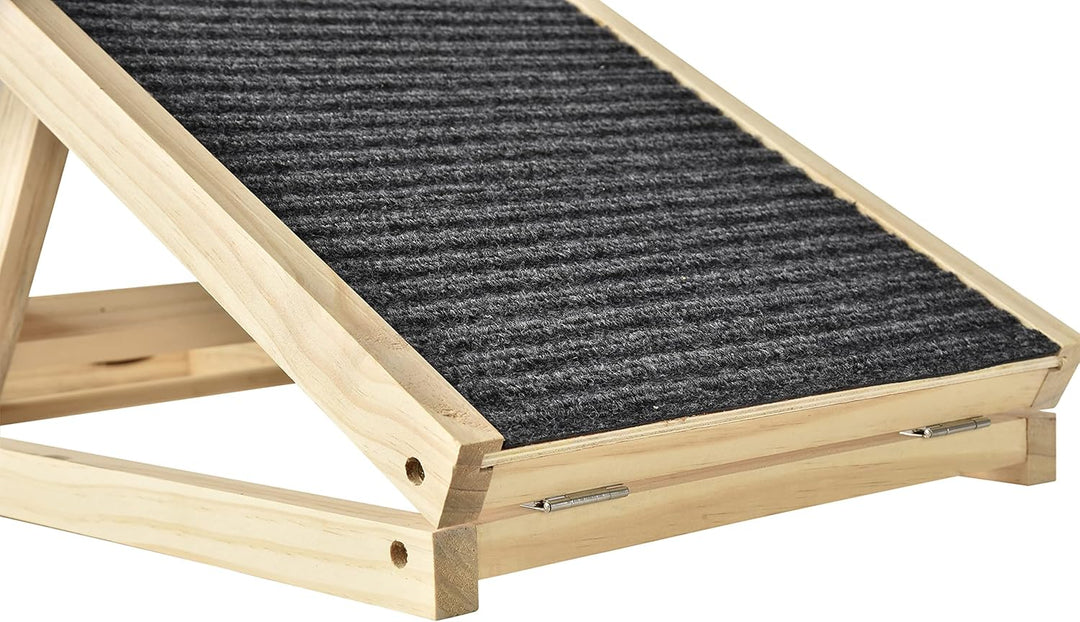 3-in-1 Hunderampe Auto/Bett/Sofa – 70cm Klappbare Katzenrampe aus Kiefernholz – Leicht & Höhenverste