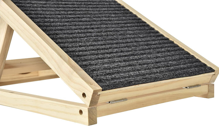 3-in-1 Hunderampe Auto/Bett/Sofa – 70cm Klappbare Katzenrampe aus Kiefernholz – Leicht & Höhenverste