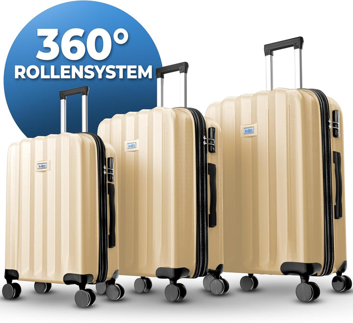 MY TRAVEL BAG Hartschalen-Koffer Trolley ABS Reisekoffer 4 Zwillingsrollen (Handgepäck-Mittel-Gross-