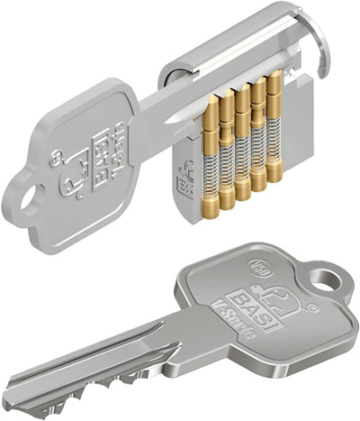 BASI | 2er SET V50 Profil-Doppelzylinder 35/40 mm | Gleichschliessend | Profilzylinder | Türzylinder