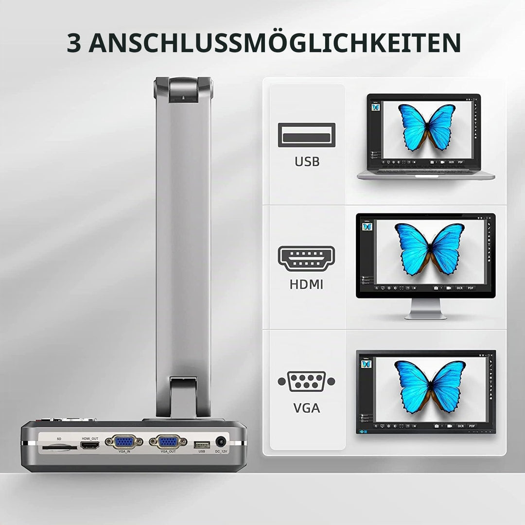 JOYUSING V508 VGA/HDMI/USB 8 Megapixel Dokumentenkamera und Visualizer, A3-Format, LED-Licht &amp; Mikro