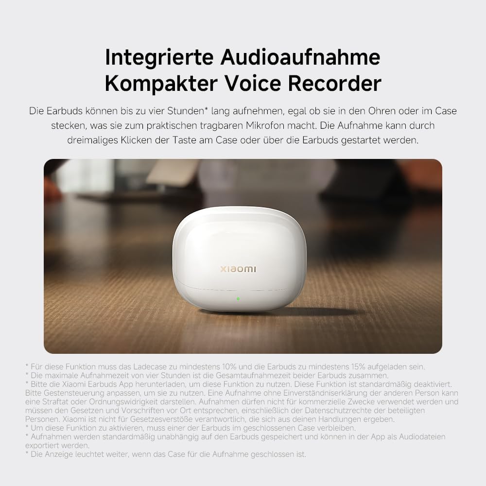 XIAOMI Buds 5 Pro Bluetooth - 11mm HiFi-Dreifach-Treiber, 55db ANC Active Noise Cancellation und 15m