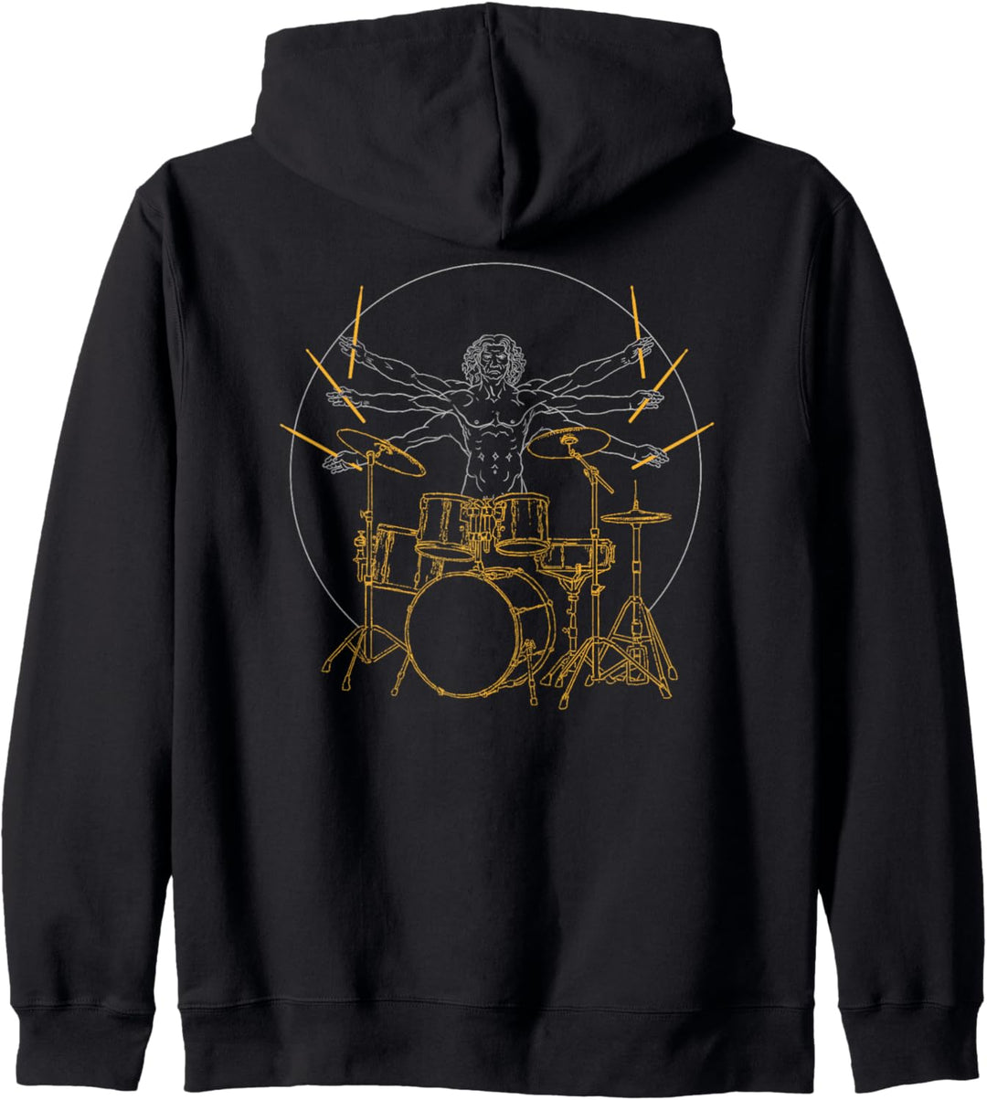 Drummer Schlagzeuger Da Vinci Schlagzeug Rock Musik outfit Kapuzenjacke