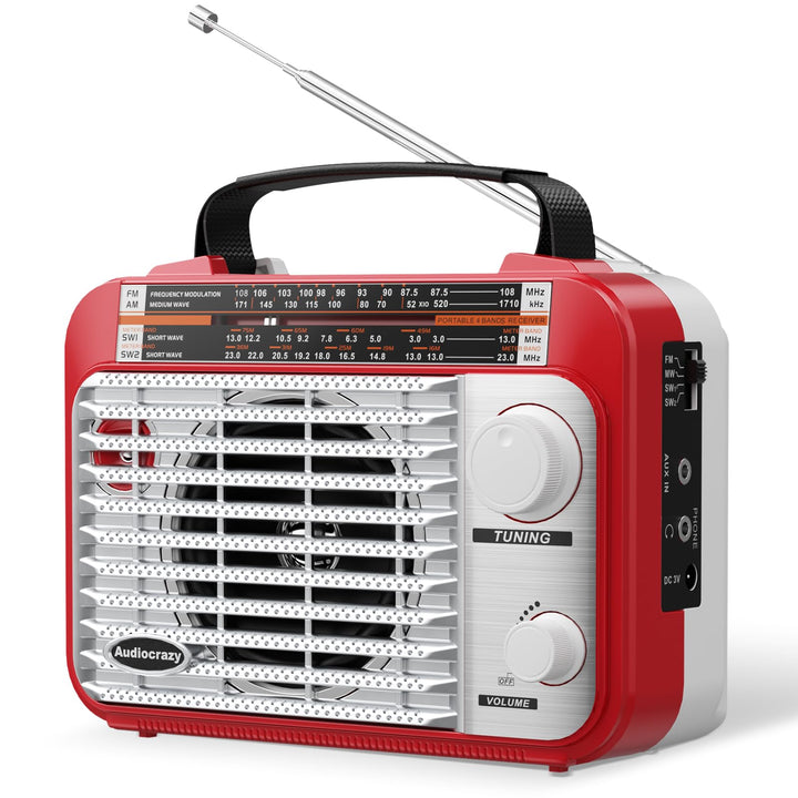 Multiband AM/FM/SW1-2 Radio Transistorradio AC oder batteriebetrieben mit bestem Empfang Grosser Lau