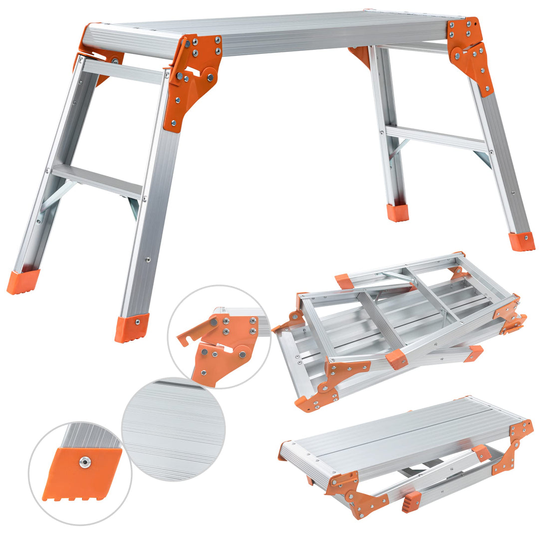 𝐂𝐑𝐀𝐅𝐓𝐅𝐔𝐋𝐋 Arbeitsplattform CF-107A | 𝟑 𝐉𝐀𝐇𝐑𝐄 𝐆𝐀𝐑𝐀𝐍𝐓𝐈𝐄 - Alu Leiter - Klappbar - Bis 150kg - Arbeitsb