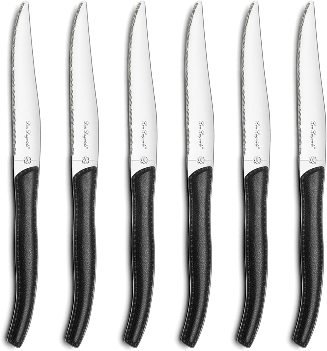 Amefa Steakmesser Set SKY LAG 6-teilig Schwarz 13/0 Klingenstahl hochglanzpoliert Kunststoffgriff in