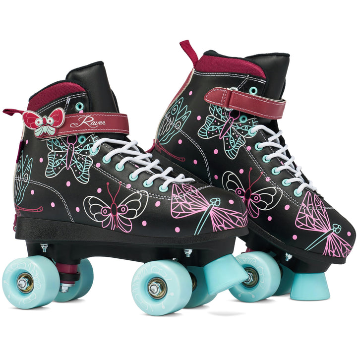 RAVEN Rollschuhe Roller Skates für Kinder Erwachsene Mädchen Damen verstellbar 31-34 (20-21,5cm) Ame