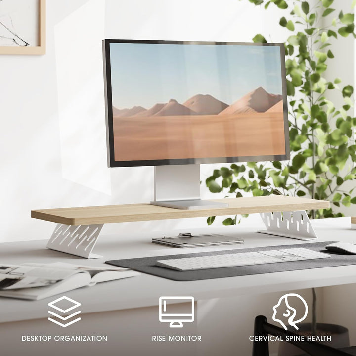 Fenge Dual Monitorständer mit Modernen Metallfüssen Multifunktionaler Bildschirmständer für Computer