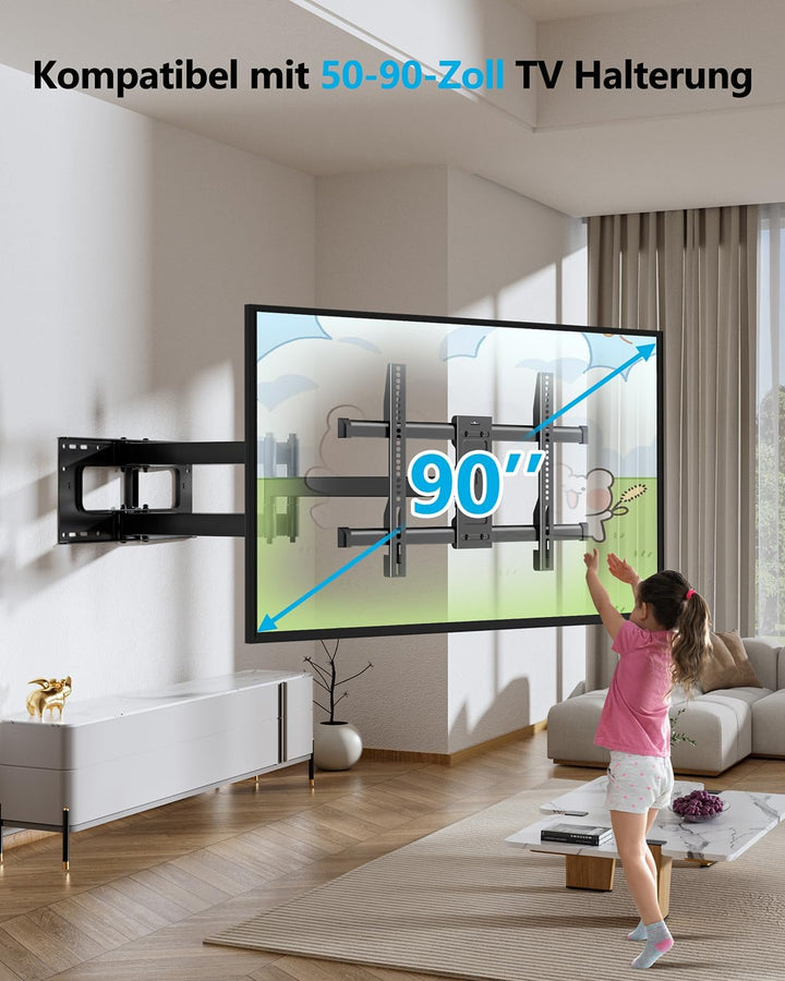 FORGING MOUNT TV Wandhalterung 109CM Langer Arm Schwenkbar Neigbar TV Halterung für 50-90 Zoll Flach