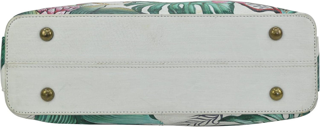 Anuschka Women's Messenger bag aus Echtleder, klein ?Handbemalte Handwerkskunst | Floral Charm