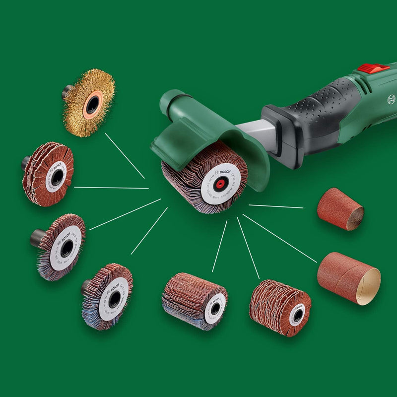 Bosch Schleifroller Texoro (250 Watt, 3 Zubehöre, Zubehörbox, im Karton), Green Schleifroller Texoro