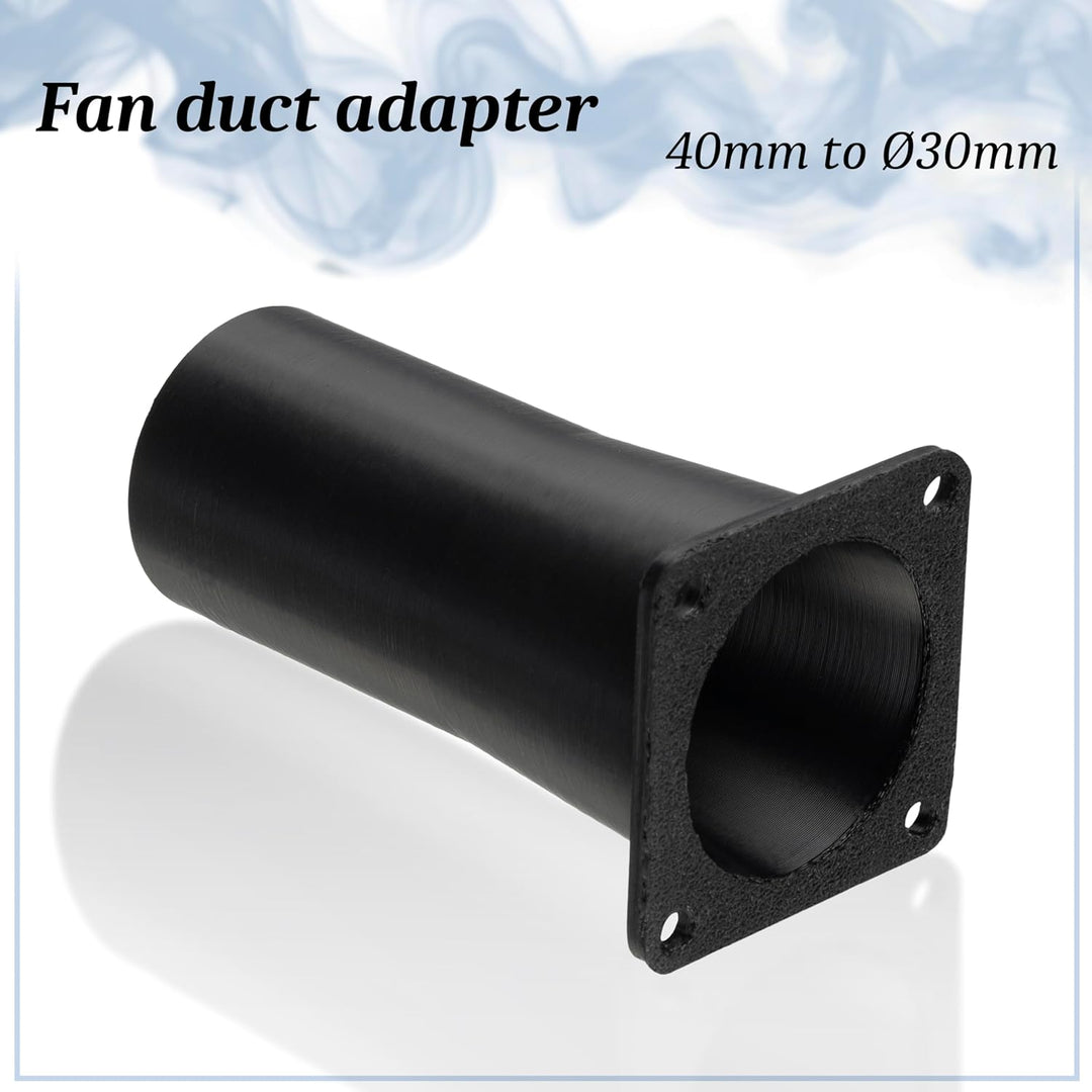 AERZETIX Quadratisch-Rund-Adapter für Luftstrom für Lüftungskanal 40x40 mm Ø30 mm aus ABS-Kunststoff