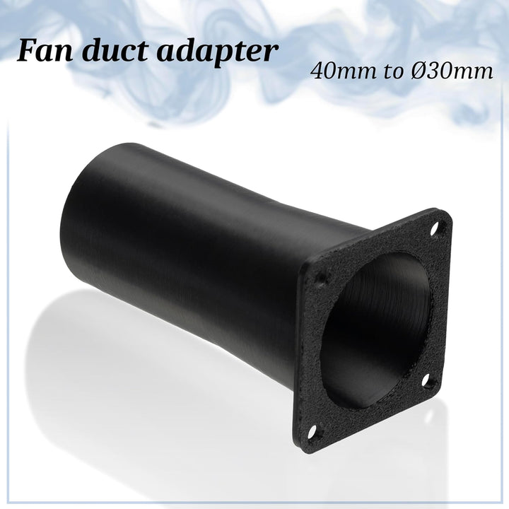 AERZETIX Quadratisch-Rund-Adapter für Luftstrom für Lüftungskanal 40x40 mm Ø30 mm aus ABS-Kunststoff