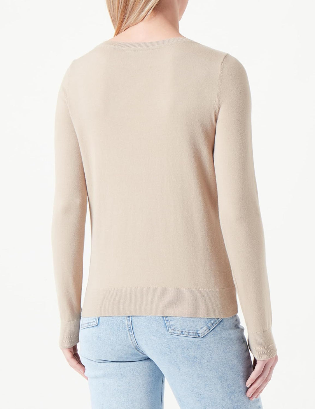 Tommy Hilfiger Damen Pullover Co Jersey Stitch Boat-Nk Sweater Strickpullover, Beige (Beige)