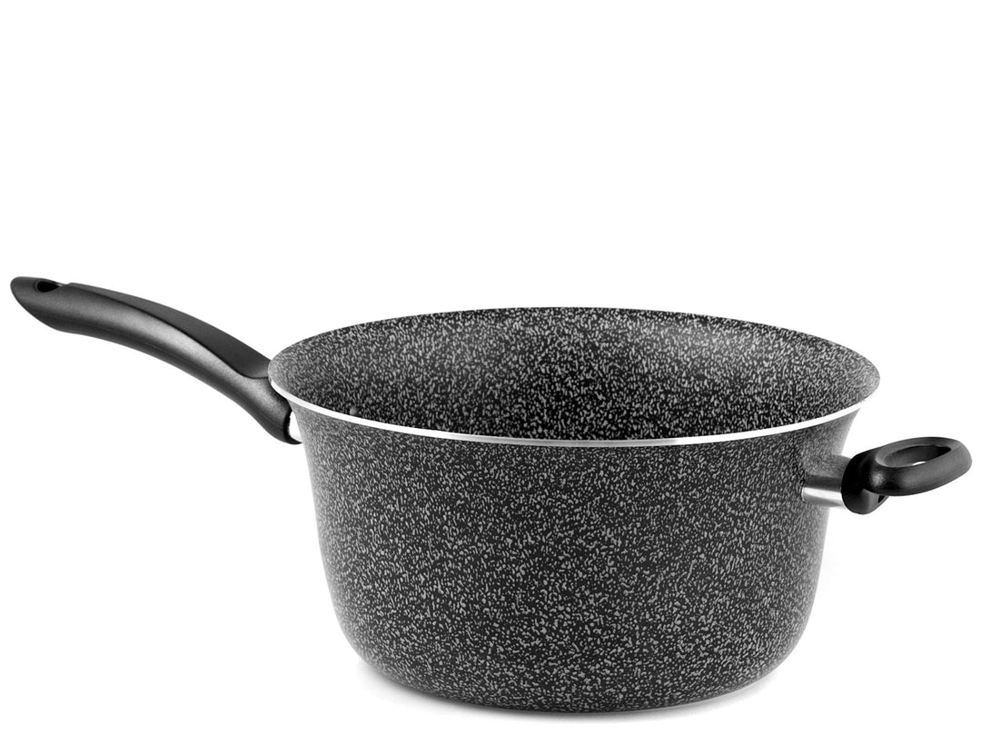 Home Kochkessel Antihaft mit Griff, Stein, Schwarz/Silber, 26 cm