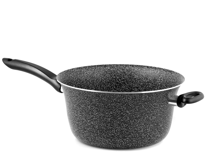 Home Kochkessel Antihaft mit Griff, Stein, Schwarz/Silber, 26 cm
