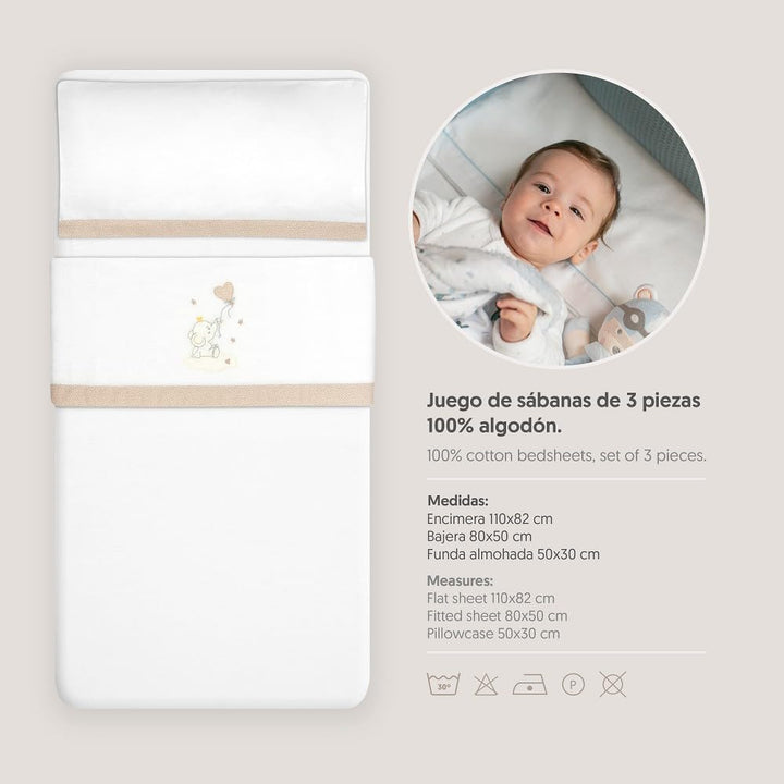 Interbaby Bettwäsche-Set für Kinderwagen, 40 x 80 cm, 100% Baumwolle, warm, Flanell-Bettwäsche, inkl