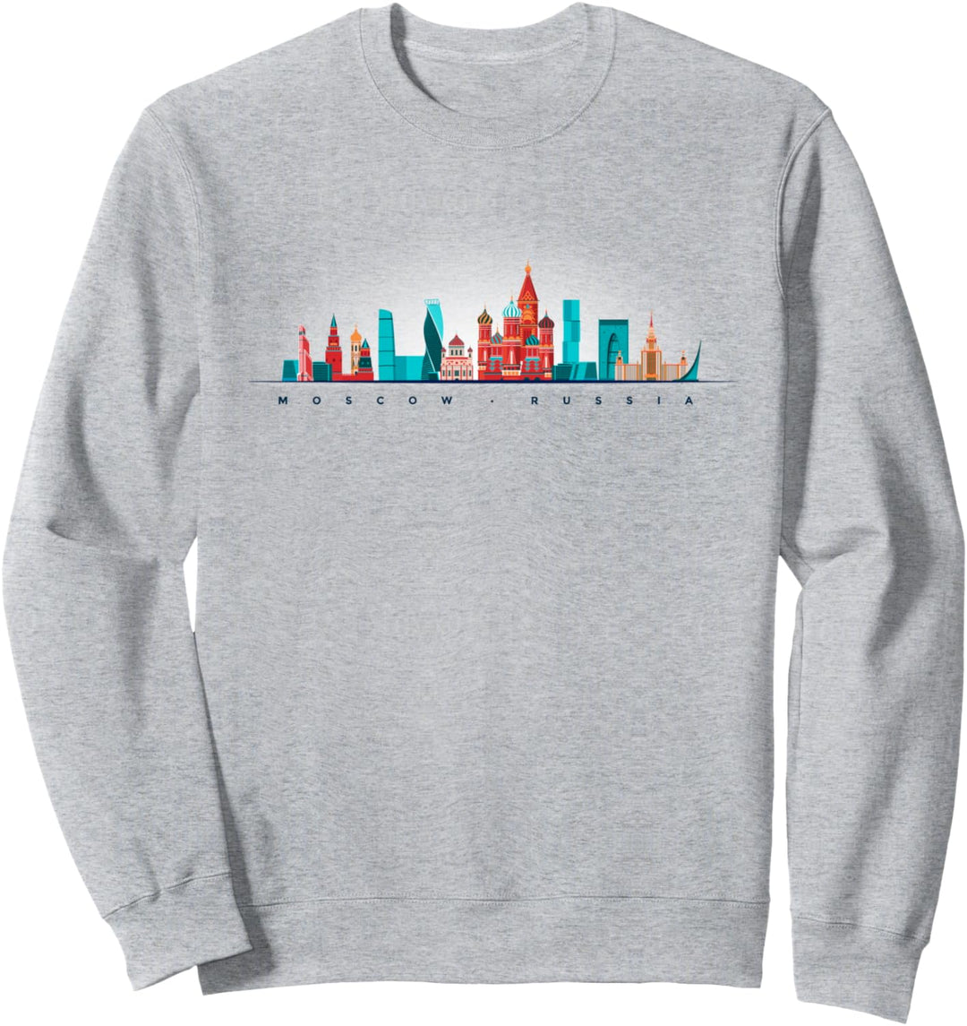 Moscow Skyline Stadt Russland Reise Russia Russisch Moskau Sweatshirt
