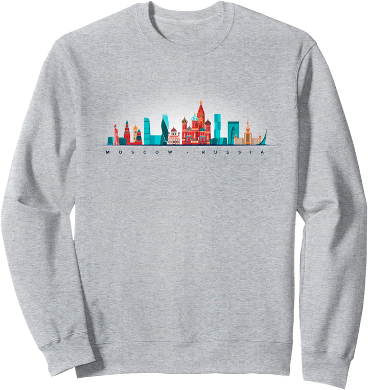 Moscow Skyline Stadt Russland Reise Russia Russisch Moskau Sweatshirt
