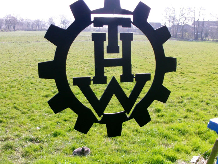 THW- Technisches Hilfswerk Logo aus 3 mm Stahl, D=40 cm-90 cm (40cm)