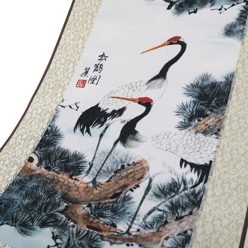 Lachineuse Asiatische Kakemono Krane weiss, Krane weiss