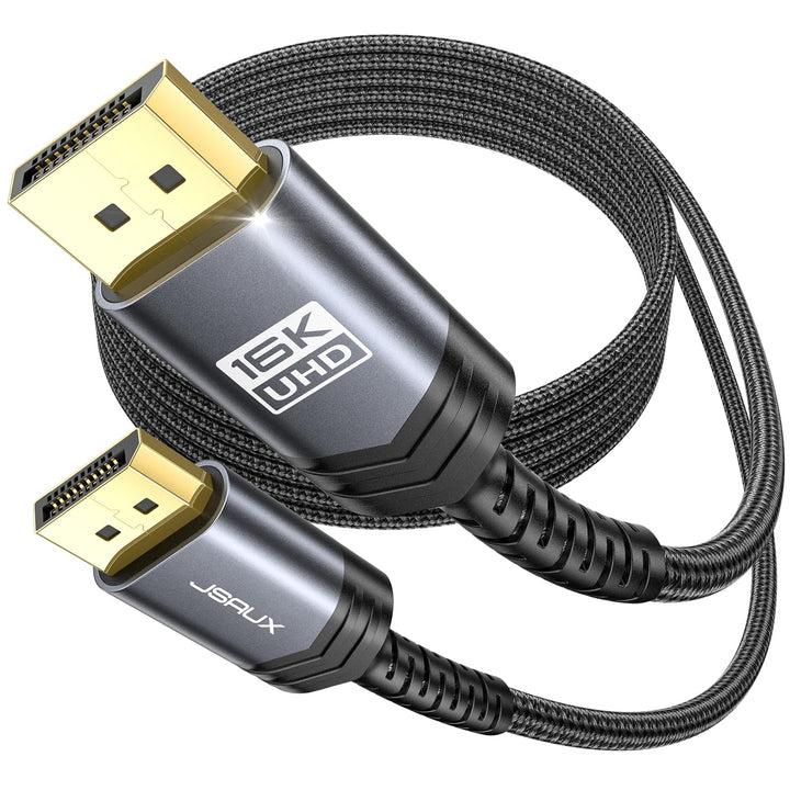 JSAUX Displayport Kabel 2.1 5m, Displayport Kabel 2.1/2.0 Unterstützung 16K@60Hz, 8K@120Hz, 4K@240Hz