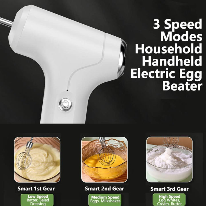 Elektrischer Schneebesen, Tragbarer Handmixer USB Wiederaufladbare Handheld -Eierschläger für Schlag