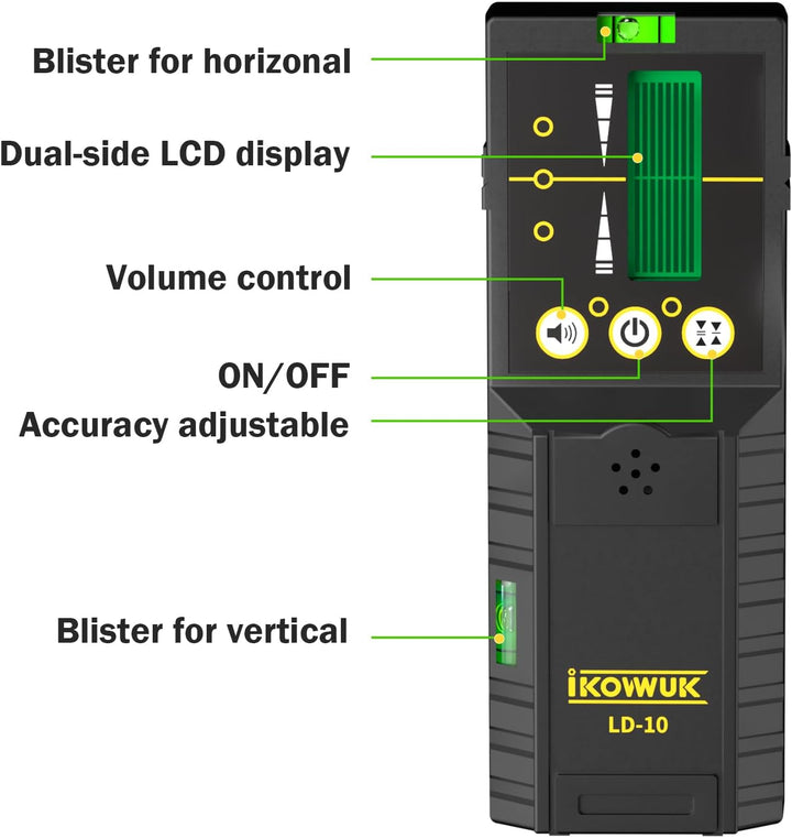laser empfänger,Lazer Detector for Pulse Cross Line Laser, Green Laser Beams up to 200 ft, Beidseiti