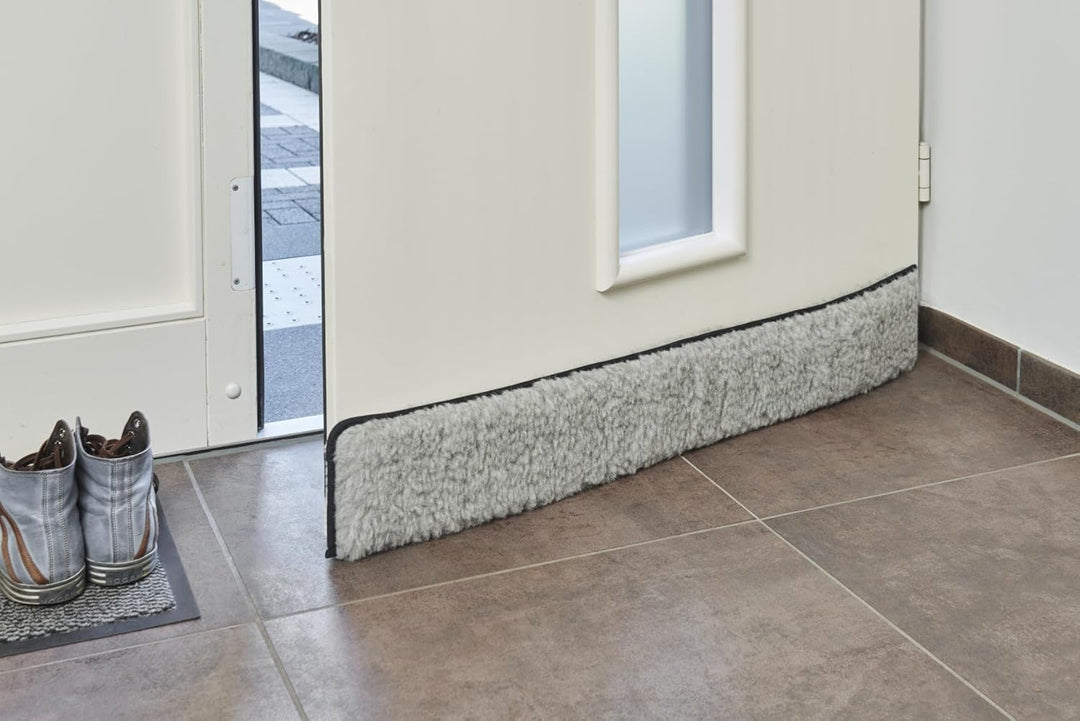 K. & N. Schurwolle 550 Schurwoll-Zugluftstopper für Türen 100 cm, Grau Grau 100 cm Single, Grau 100